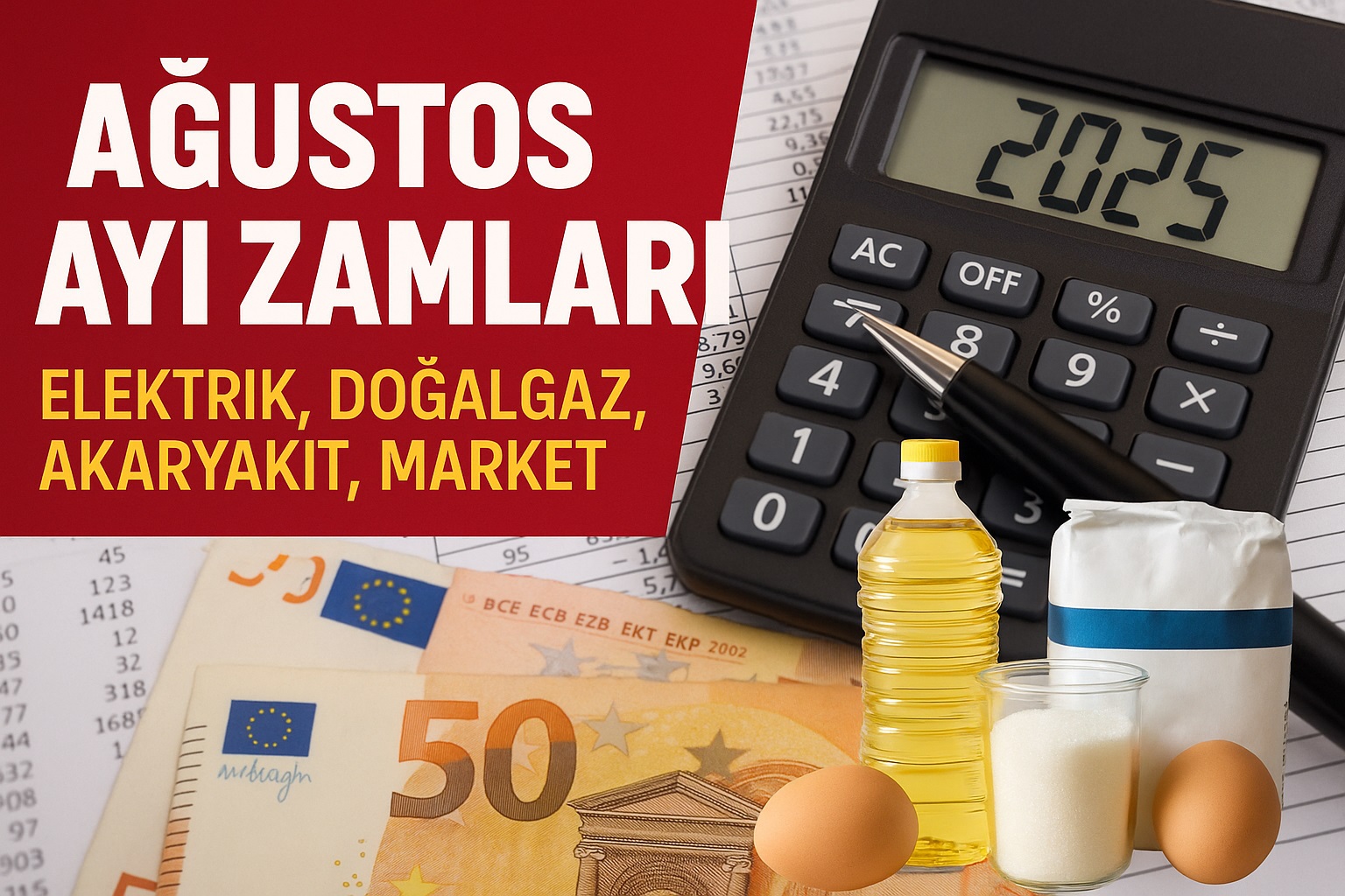 Ağustos 2025 Zamlı Fiyatlar Detaylı Liste